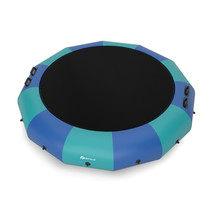 12' Inflatable Water Bouncer Splash Padded Water Trampoline Blue & Green - £415.33 GBP