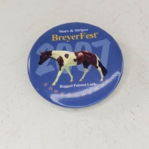 Breyerfest 2007 Horse Stars And Stripes Button Pin Rugged Painted Lark Blue - $19.99