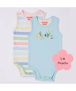 Bambi Mini Co. Supersinglet Bodysuit 3-6 Months Crystal Blue and Stripes... - £66.67 GBP