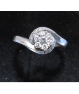 14k White Gold Gorgeous .64ct Diamond Halo Sz 6.5 Woman Engagement Ring ... - $499.99