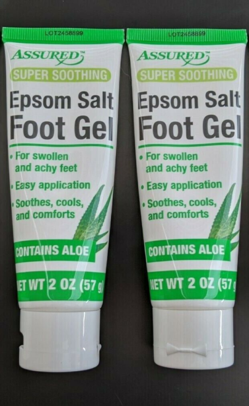 2-PK Soothing Assured Epsom Salt Foot Gel with Aloe Swollen Feet SAME-DAY SHIP - $9.99
