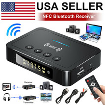 NFC Bluetooth Transmitter Receiver 3.5mm AUX To 2 RCA Wireless Audio Adapter USA - £23.59 GBP