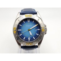 Deporte Watch Mens New Battery Blue/Yellow Date Dial 40mm Blue Band - £35.48 GBP