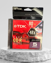 TDK CD-R 5 Pack in Snap N Save Case 5 x 80 Min 700 MB NEW Free Shipping - $9.00
