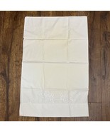 Vintage White Floral Embroidered Cotton Pillowcase - $92.70 MXN