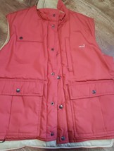 Vintage Peak 1 Mens Size Large Ski Vest Utility Puffer Outdoor orange khaki - £18.71 GBP