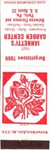 Matchbook Cover Iannetti&#39;s Garden Ctr Paris Florence Burgettstown Pennsylvania - £2.96 GBP