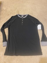 LuLaRoe Mark Henley Shirt Long Sleeve Size Large grayl with Black ringer... - £14.53 GBP