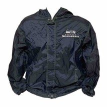 Seattle Seahawks Men&#39;s Medium Coat Jacket Hood Embroidered NFL Football - £24.43 GBP