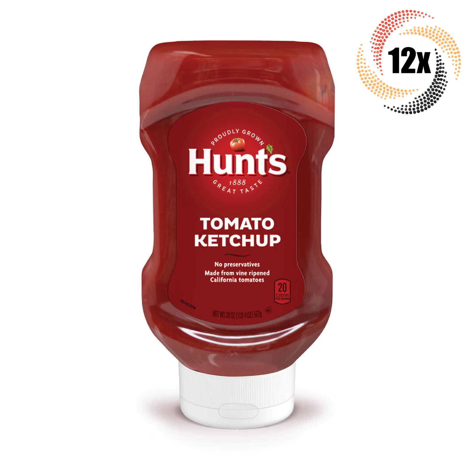 12x Bottles Hunt's Classic Tomato Ketchup 100% Natural Tomatoes | 20oz | - £33.98 GBP
