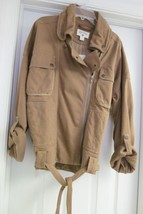 CONVERSE Jacket Coat Military Look Zip Cotton Roll Sleeve Brown M NWT $128. - $39.00