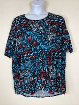 LuLaRoe Womens Plus Size 2XL Floral Geometric Relaxed Fit Tunic T-shirt Elbow Sl - £10.47 GBP