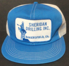 Vtg Sheridan Oil Drilling Bakersfield CA Snapback Mesh Trucker Hat 80&#39;s ... - $48.33