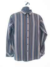 Lakeland Men’s Multicolour Striped Square Button Long Sleeve Shirt Size L - £14.65 GBP