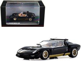 Lamborghini Miura SVR Black with Gold Accents and Wheels 1/43 Diecast Mo... - $72.78