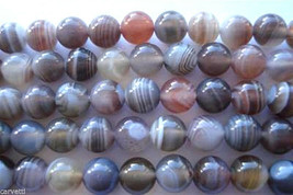 6mm Botswana Agate Round Beads &quot;A Grade&quot; TEN (10) BEADS - £2.13 GBP