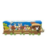 Wooden 1983 Enesco Easter Bunnyland Express Train Bunny Rabbit Spring Vi... - $18.70