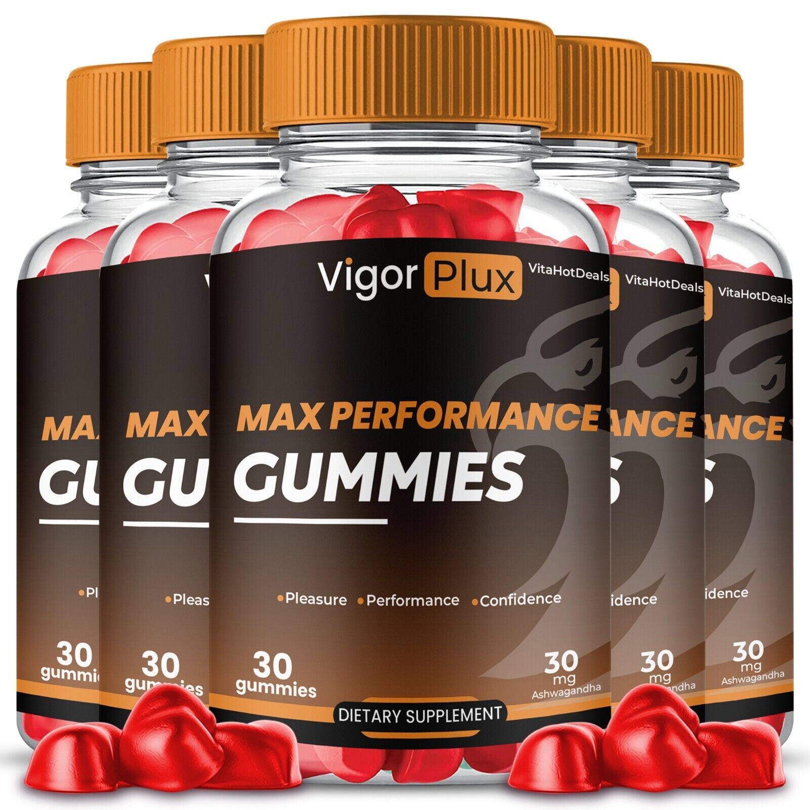 5 Pack Vigor Plux Gummies for Men, VigorPlux Advanced High Potency Formula