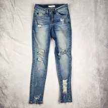 KanCan Jeans Womens Size 24 Kaleigh Mid Rise Ankle Skinny Distressed Den... - €26,59 EUR