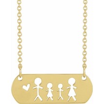 Authenticity Guarantee 
14k Yellow Gold Father Daughter Son and Mother Stick ... - £421.54 GBP