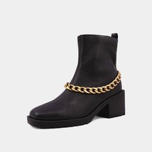 Shu Shop Women&#39;s Yenni Combat Boot With Chain Black - $31.00