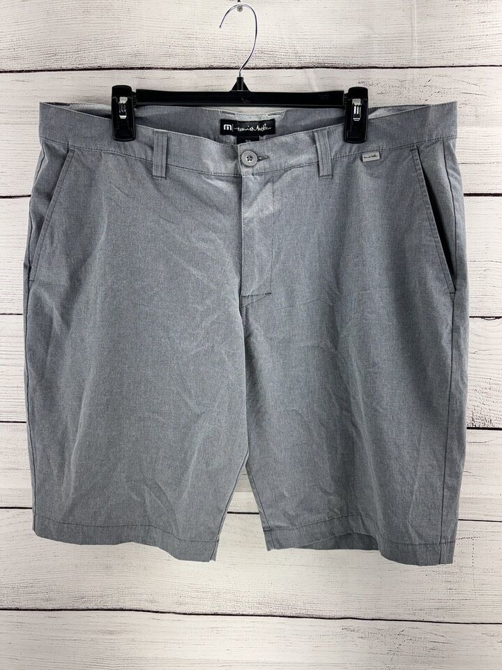 Primary image for Travis Mathew Shorts Mens 38 Gray Beck Chino Golf Performance Lightweight