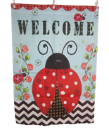 Vintage Barbara Ann Kenney Garden Flag Ladybug Flowers Chesta Co colorfu... - £19.75 GBP