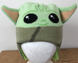 Star Wars Baby Yoda Grogu Knit Fleece Lined Beanie Winter Hat Youth One ... - $24.99