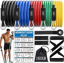 Resistance Bands Set for Men &amp; Women(11Pcs) , 5 Pieces Fitness Workout Bands - £29.78 GBP