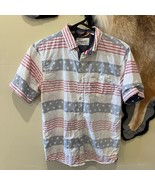 Boys Paper Denim &amp; Cloth American Flag Stars Stripes Collared Shirt - £10.93 GBP