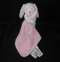 Carter&#39;s Bunny Rabbit Baby Pink Security Blanket Rattle Stuffed Animal Plush Toy - £41.89 GBP