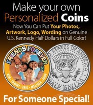 Challenge Coin Create Your Own On Real U.S. Jfk Half Dollar Special Price Custom - £6.77 GBP