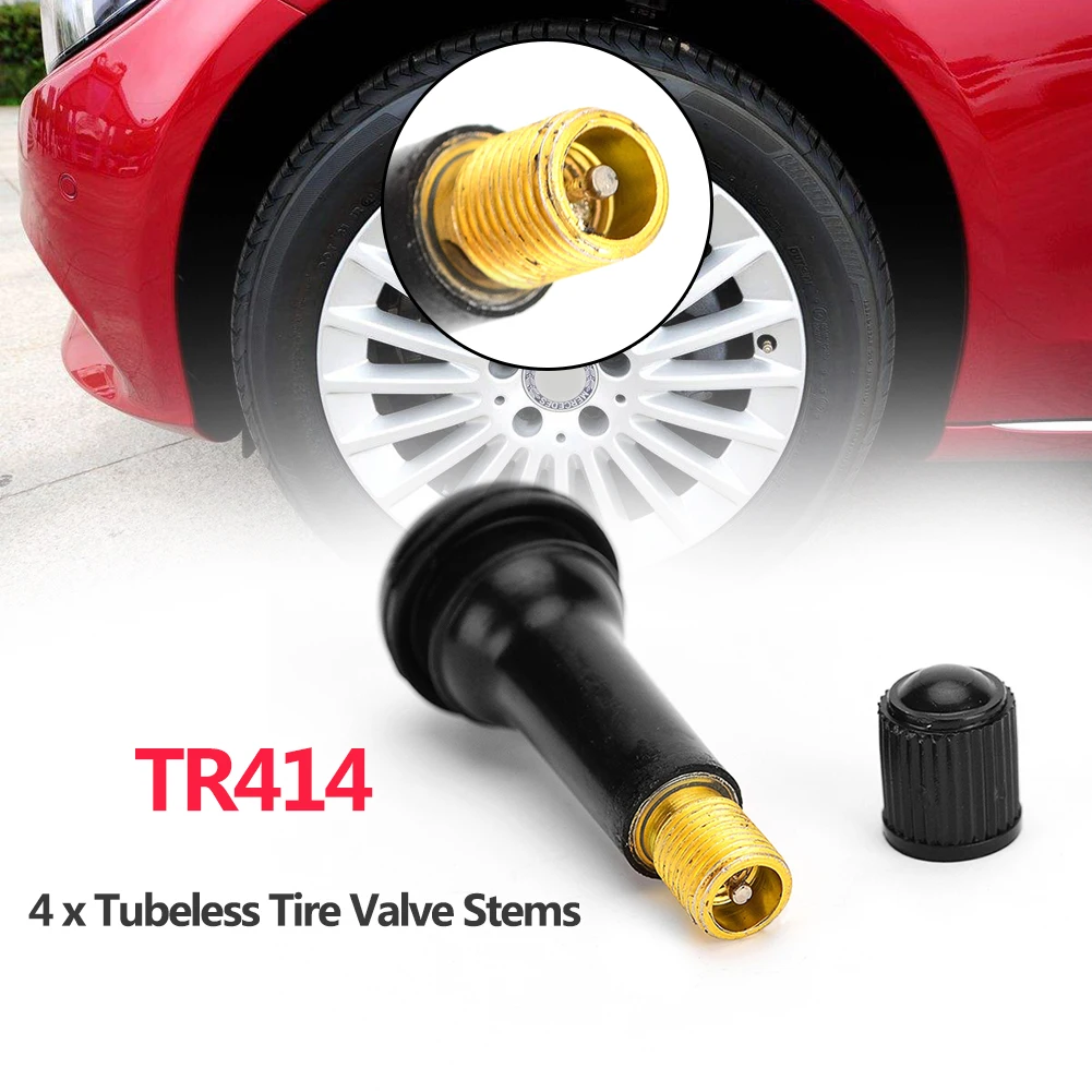 4pcs Car Wheel Tubeless Tire Tyre Valve Stems Rubber TR414 Fastener Design for - £9.55 GBP