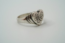 Vintage Sterling Silver 1847-1934 Heart Remembrance Ring MC Size 6.25 P1 - $75.24