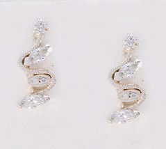 appealing White CZ 925 Sterling Silver White Earring Natural india CA gift - £15.79 GBP