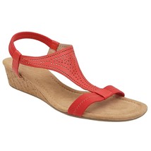 Alfani Women Slingback Cork Wedge Sandals Vacanzaa Size US 8M Red Perforated - £17.01 GBP