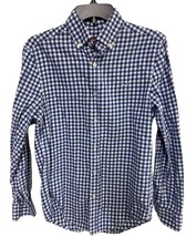 Vineyard Vines Button Down Flannel Shirt Mens XS Whale Shirt White Blue Gingham - £10.00 GBP