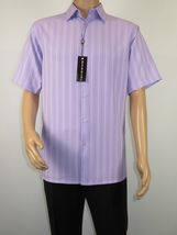 Men Short Sleeve Sport Shirt by BASSIRI Light Weight Soft Microfiber 48271 Lilac image 2