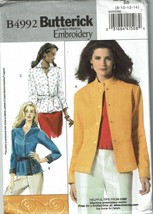 Butterick Sewing Pattern 4992 Shirt Jacket Shirt Sash Misses Size 8-14 - $8.96