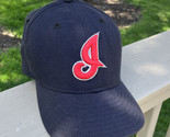 New Era Cleveland Indians 59Fifty On Field Fitted Hat Navy Red script I ... - £35.71 GBP