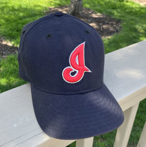 New Era Cleveland Indians 59Fifty On Field Fitted Hat Navy Red script I ... - $44.54