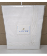 Matouk Italy King Pillow Sham White 600 Thread 100% Cotton Sateen Lace O... - £101.19 GBP