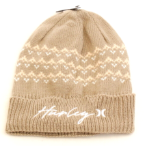 Hurley Tan Vail Knit Cuff Beanie Women&#39;s One Size NEW - £35.55 GBP
