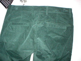 New NWT Womens 4 Dark Designer Love Moschino Green Velvet Pants Corduroy Skinny  - £362.07 GBP