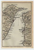 1925 Original Vintage Map Of Strait Of Messina Reggio / Sicily / Italy - $24.88