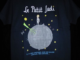 Tee Fury Star Wars Youth Large &quot;Le Petit Jedi&quot; Little Prince Mash Up Parody Navy - £10.15 GBP