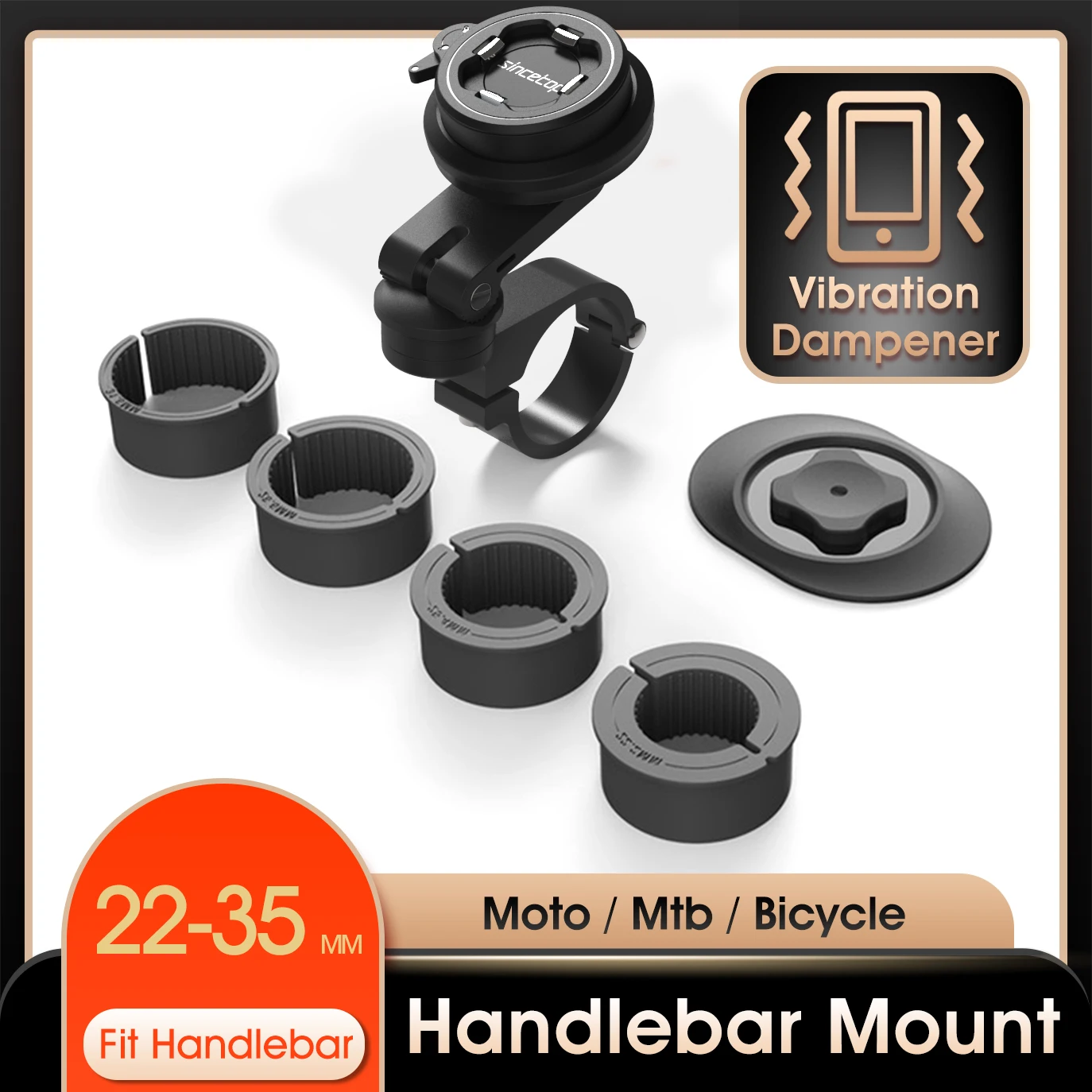 Aluminum Motorcycle Phone Holder Anti-Vition Dampener for Handlebar Racing Mount - £90.64 GBP