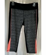 RBX Womens Activewear Black Gray Orange Capri Leggings Medium - $15.10 CAD