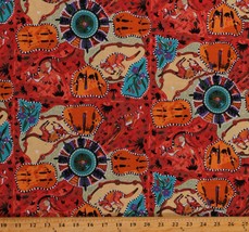 Cotton Australian Outback Kangaroos Multicolor Fabric Print by the Yard ... - $16.95