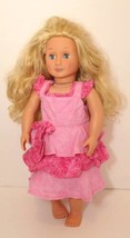 Our Generation Doll Blonde Hair Wavy Curly Blue Eyes close 18&quot; 2005 - £9.47 GBP